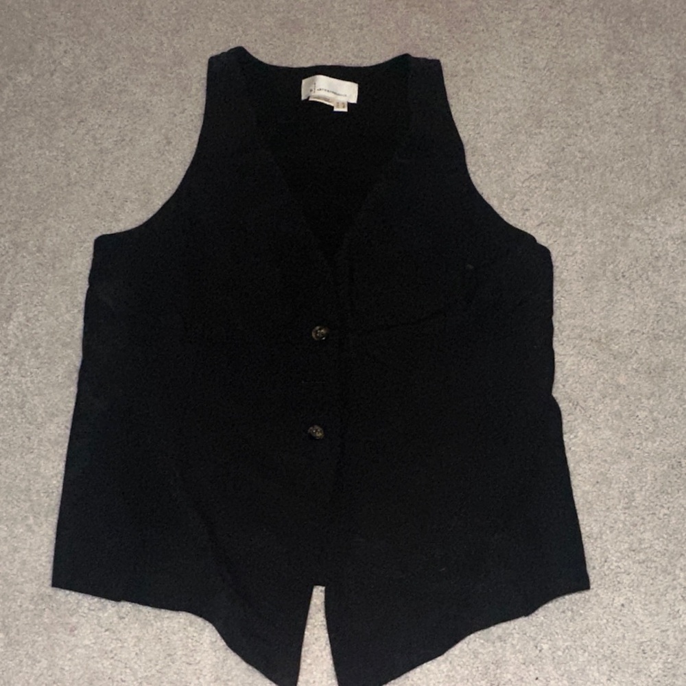 Anthropologie Black Button-Up Vest